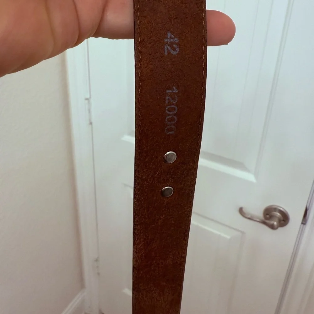 Brighton Brown Leather Belt with Silver golfers men's sz 42